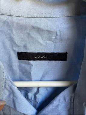 Gucci Men’s Light Blue Button-Up Dress Shirt